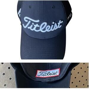 New Era Footjoy Titleist Pro V1 Tour Golf Hat Cap Logo Mesh Black Stretch